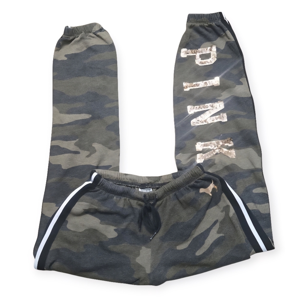 PINK Victoria's Secret Bling Camo Jogger Sweatpants